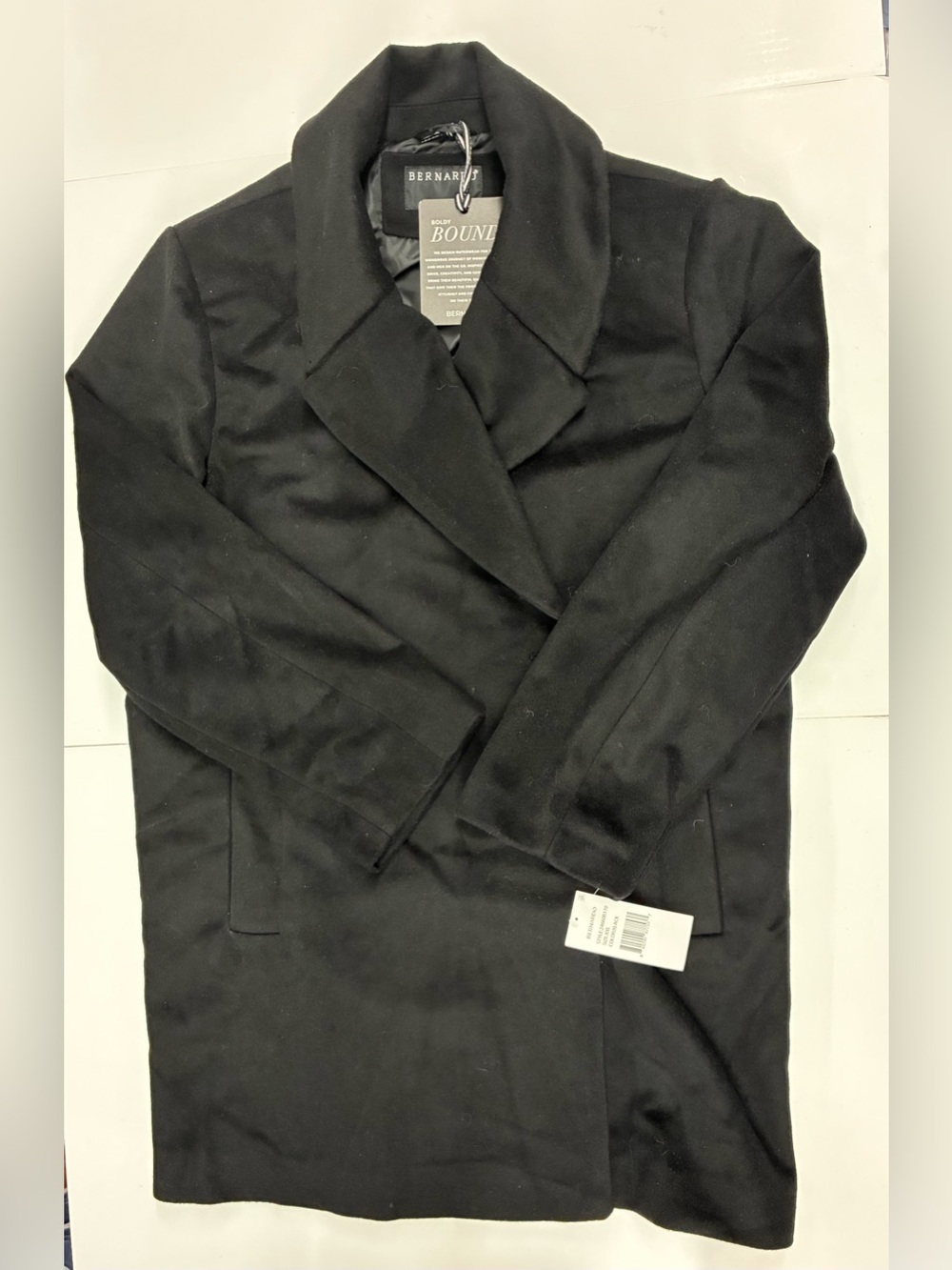 NEW Bernardo Black Wool-Blend Long Coat Size XXL